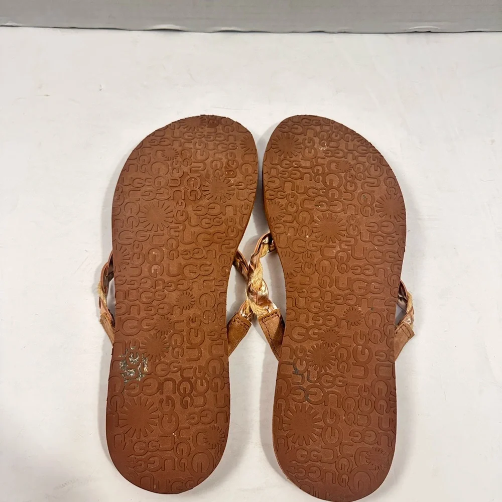 UGG Navie Braided Leather Sandals Sz 10‎